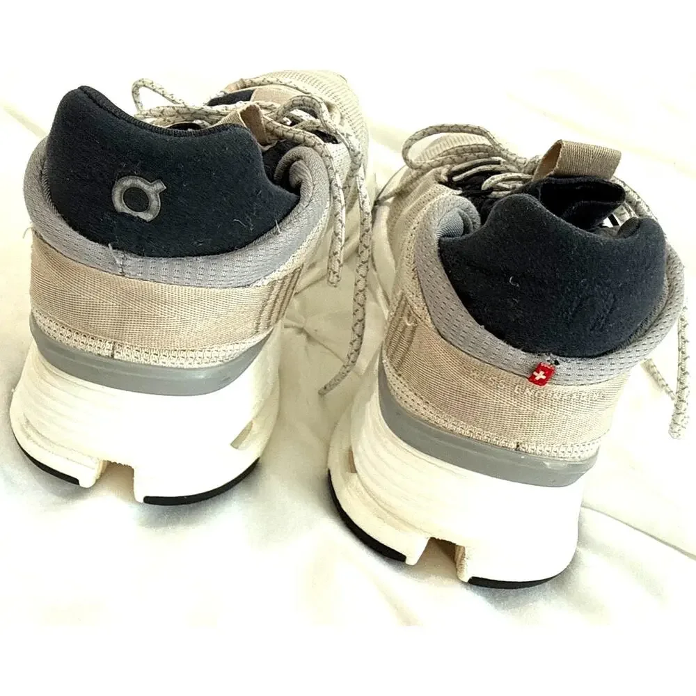 On Cloudnova Sneakers Men's 9.5 Beige Running Walking Athletic Shoes CloudTec